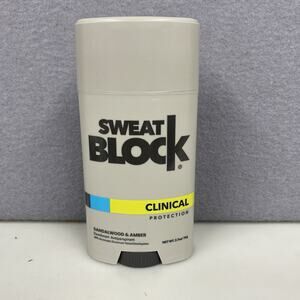 Sweat Block Clinical Protection Deodorant Antiperspirant Sandalwood Amber 2.7oz